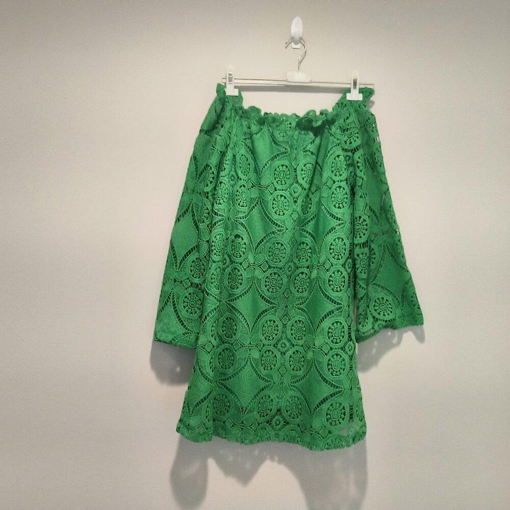 Pretty Little Thing Emerald Green Lace Dress Size 6